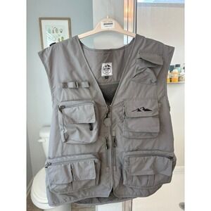 Autumn Ridge Traders Mens Gray Multi Pocket Fishing Hiking Utility Vest 2XL